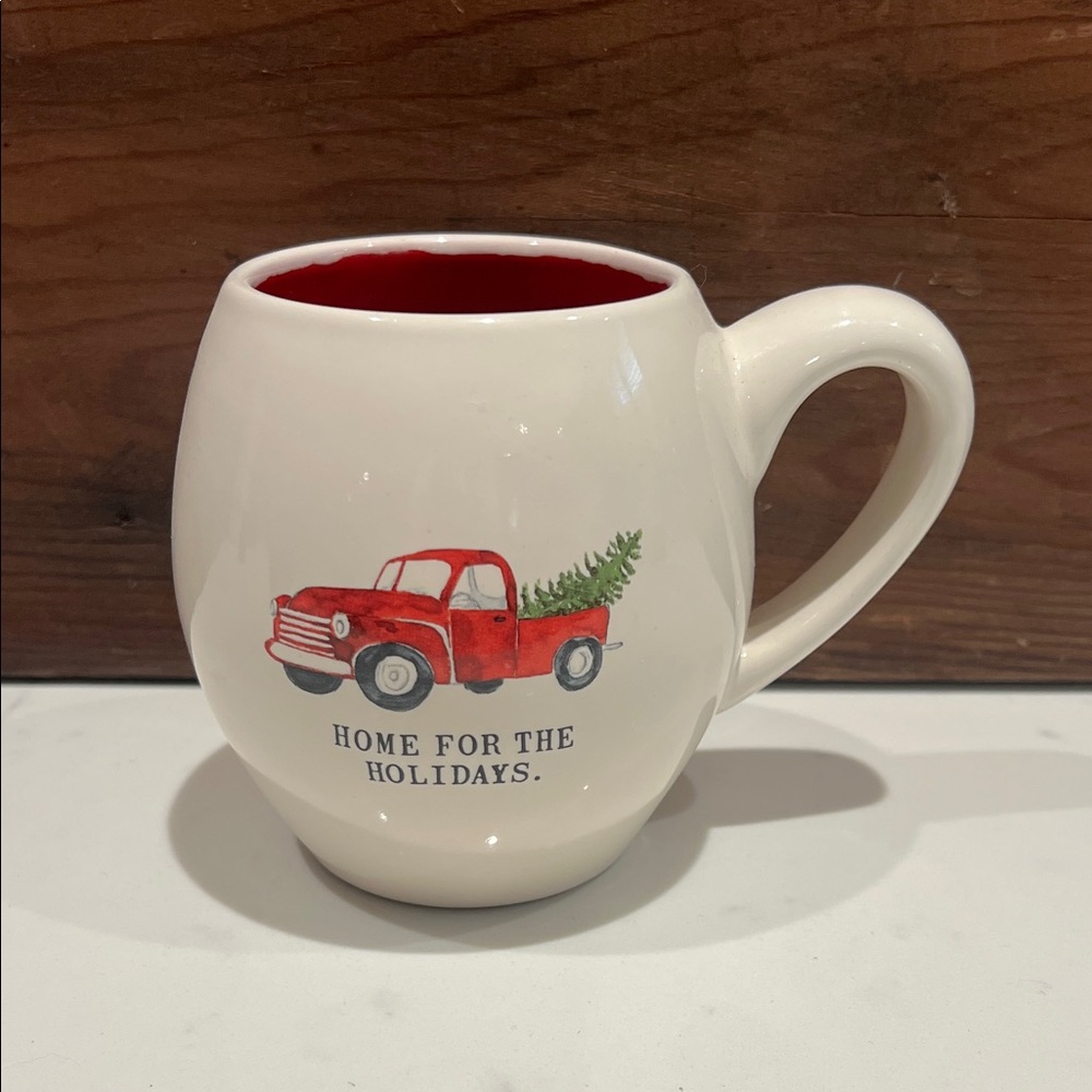 🔥‼️Rae Dunn Cream and Red "Home for the Holidays" Mug‼️🔥